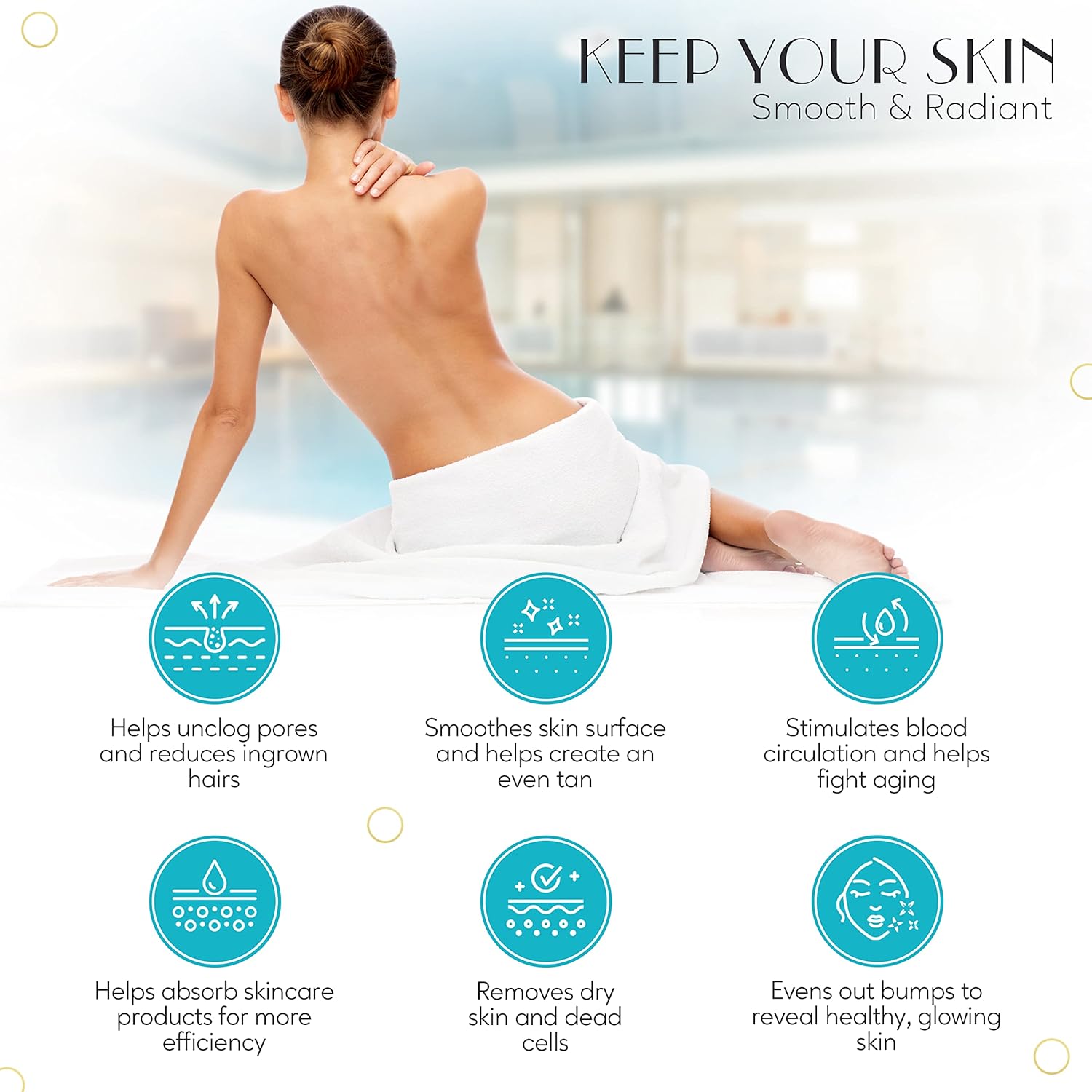 Eco Lux Exfoliating Mitt – Moroccan Exfoliating Glove, Premium Viscose Kessa Mitt for Deep Exfoliation & Dead Skin Removal, Fake Tan Remover, Heavy-Duty Reusable Body Scrub Glove for Bath & Shower