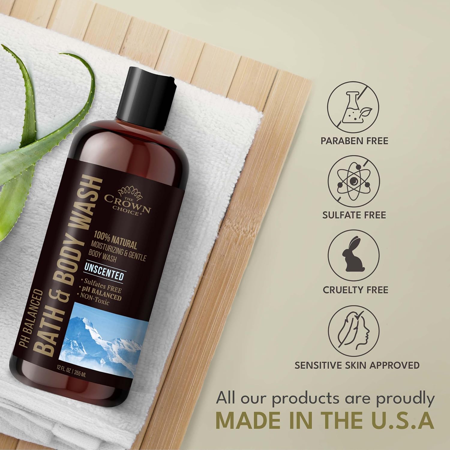 Natural Unscented Body Wash for Sensitive Skin