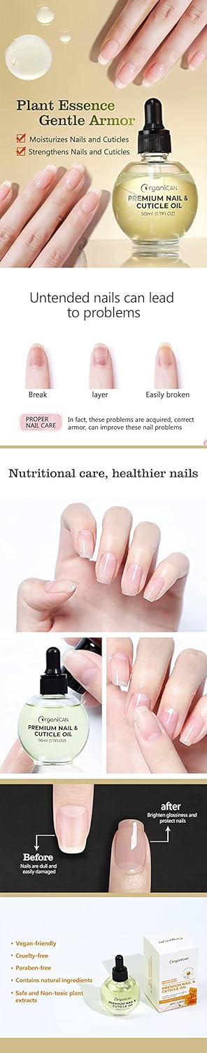 Premium Nail & Cuticle Oil – Almond & Vitamin E Hydrating Serum with Milk & Honey Formula | Nourishes Dry Cuticles & Supports Healthy Nails (50ml / 1.7 fl oz)