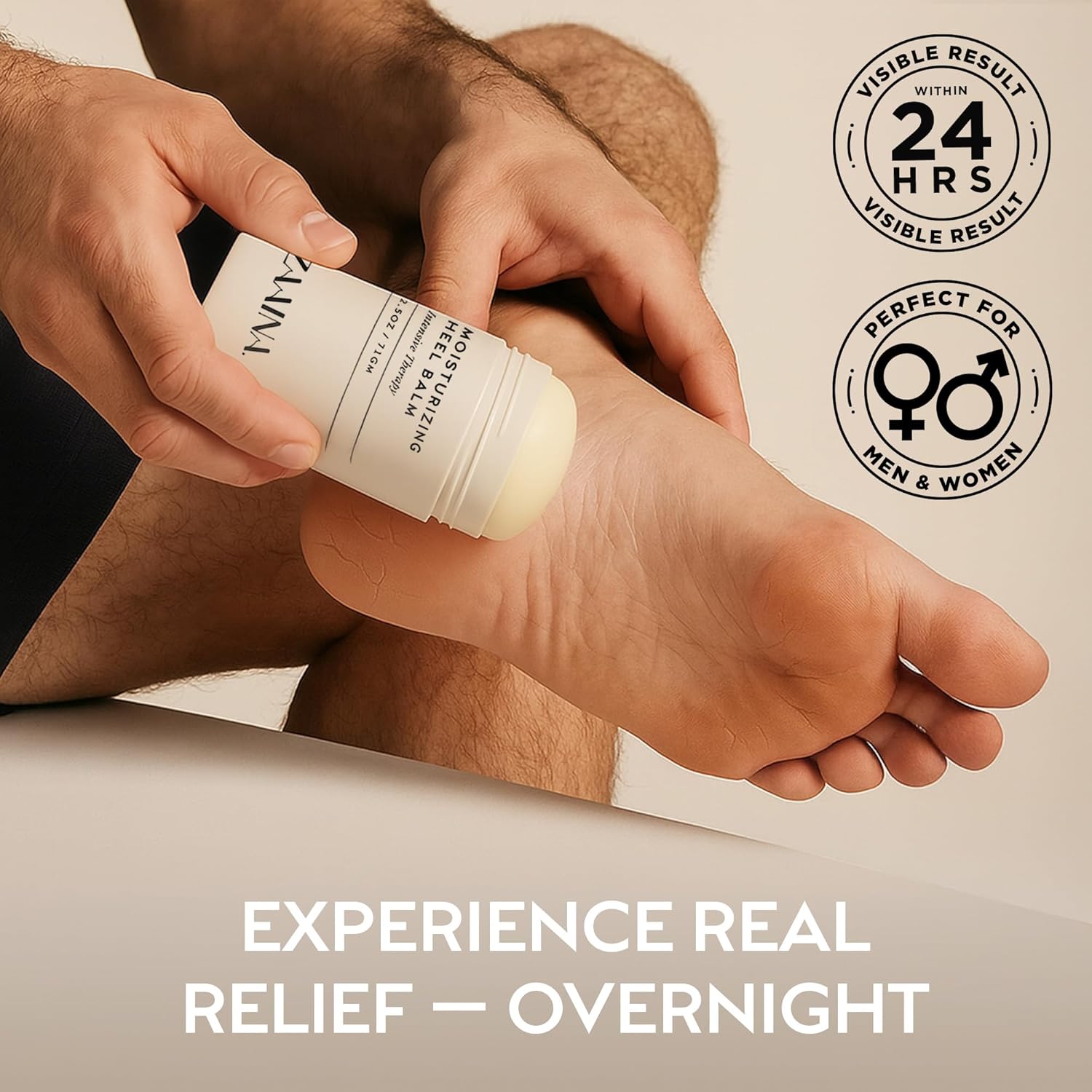 ZAAINA Intensive Heel Balm Stick - Miracle Foot Repair Cream for Calluses and Dry Feet, Moisturizing Foot Balm for Cracked Feet, Elbows, Knees, Heel Softener for Dry Cracked Heels - 2.5 oz Tube