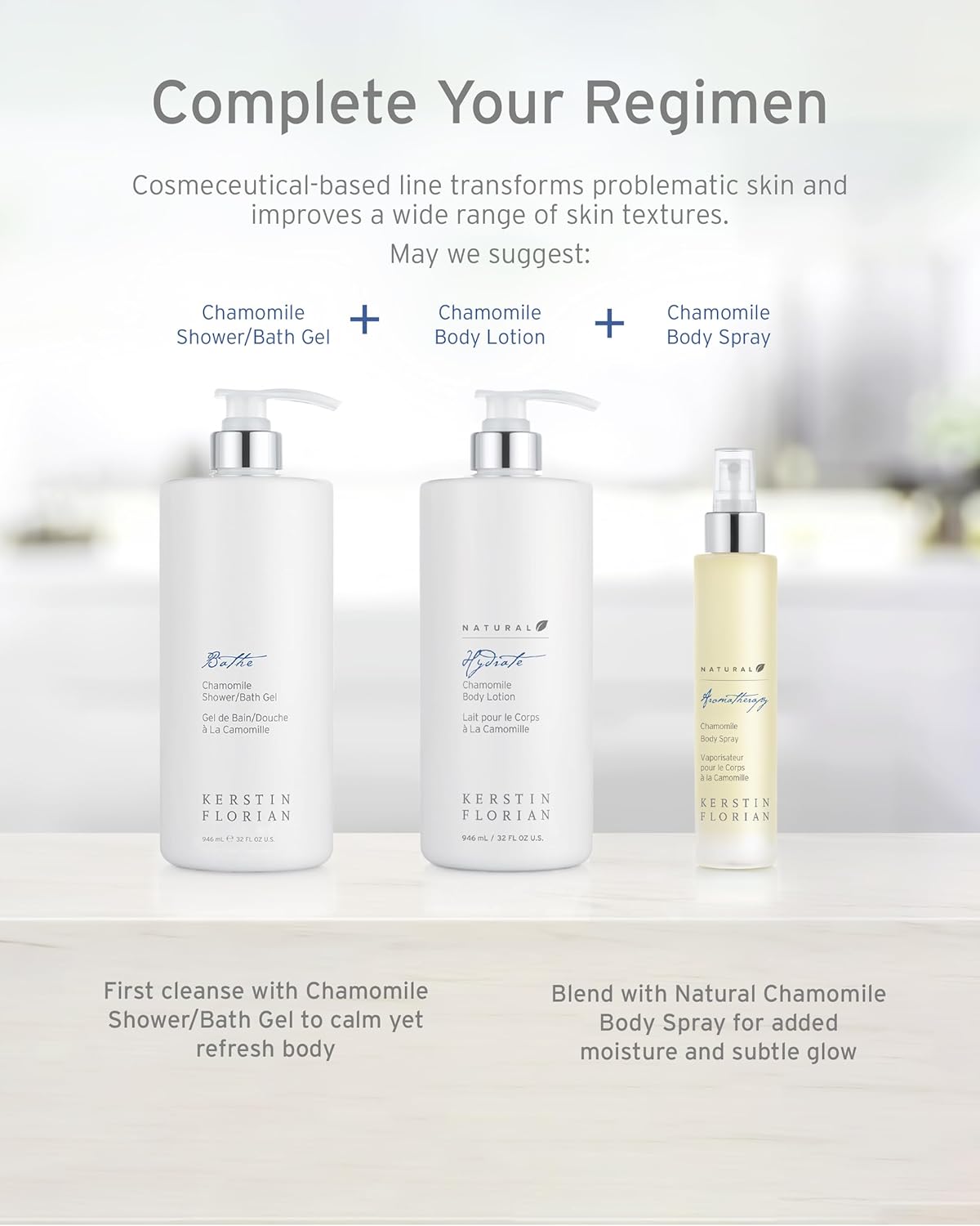 Kerstin Florian Chamomile Body Lotion | Nourishing Hydrating Moisturizer with Aloe & Jojoba Oil | Soothes Dry Skin | 32 fl oz